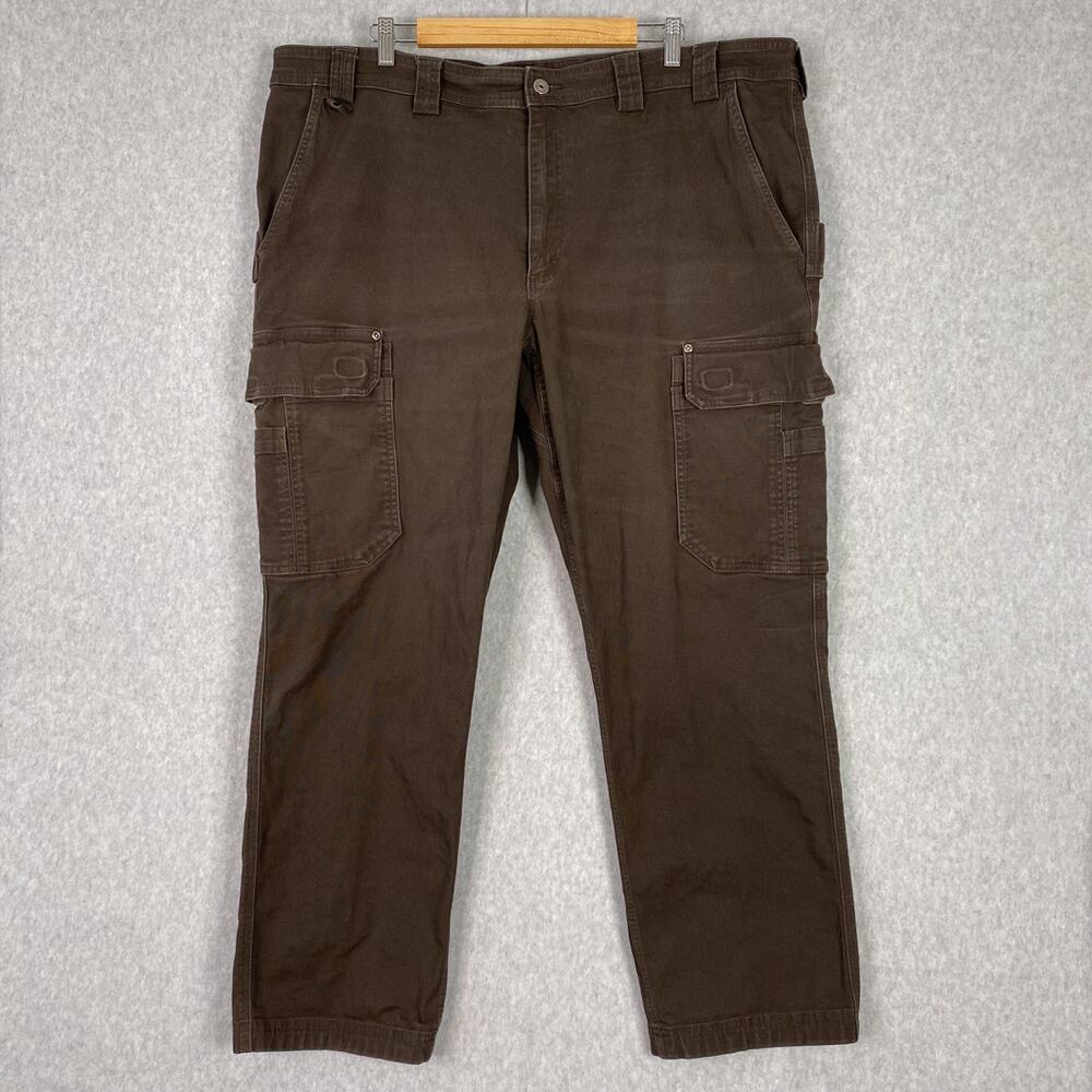 Duluth Trading Pants Mens 44x32 (45x30) Brown Flex Fire House Cargo
